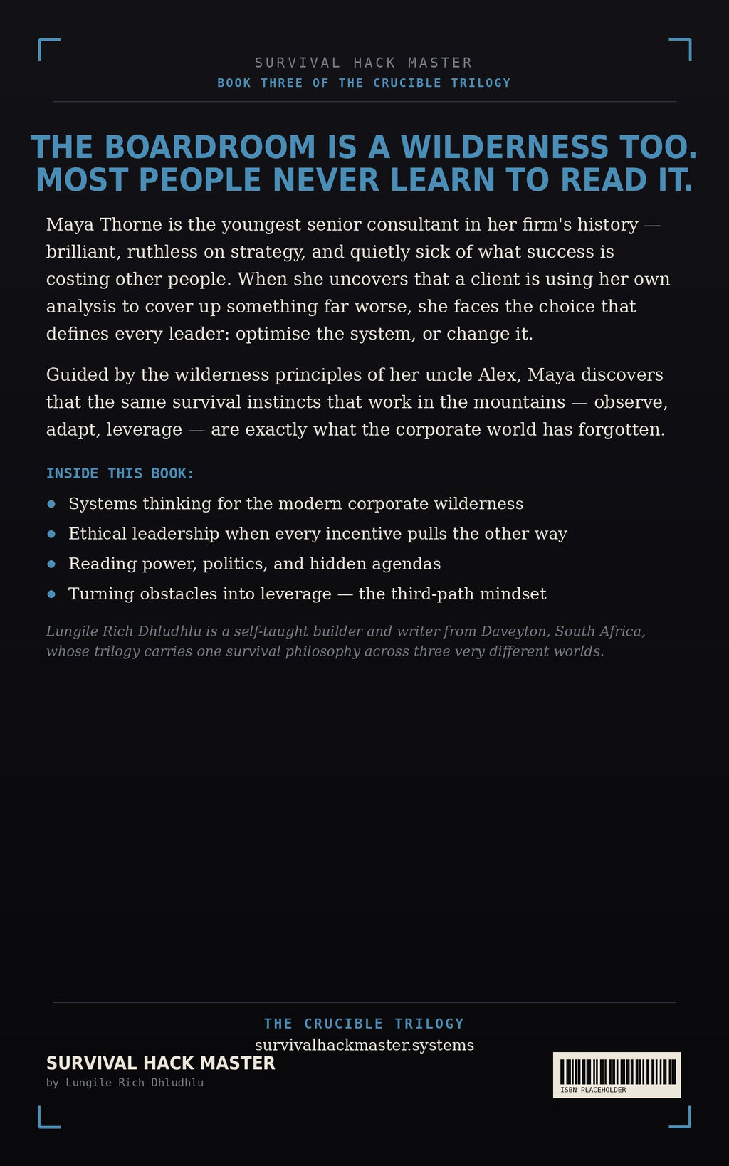 The Urban Crucible — back cover